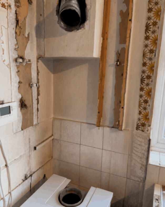 Asbestos flue pipe removal - after